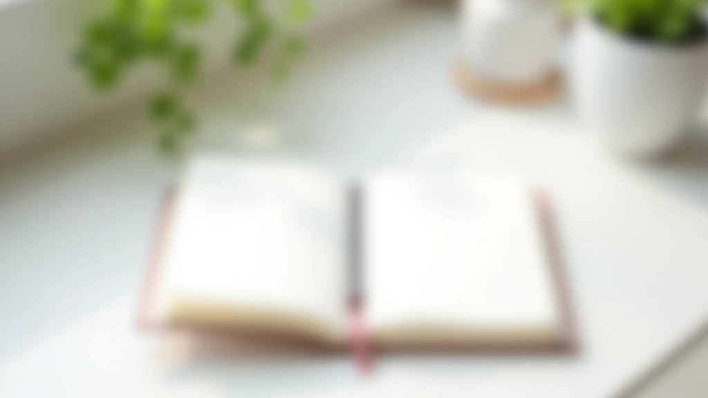 Minimalist desk setup with blank journal and pen, ready for writing